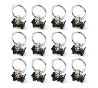 Giwnhvx Confezione da 12 accessori per binario a L, colore nero, con anello rotondo, capacità 1814,4 kg