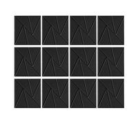 Giwnhvx Confezione da 12 acustici autoadesivi, fonoassorbenti, 30 x 30 cm (nero)