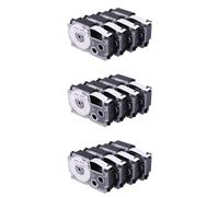 Giwnhvx Confezione da 12 etichette adesive da 12 mm, colore: nero su bianco, compatibili con le etichette KL1500 KL2000 KL7000 KL7200-100 KL120 KL60-750B