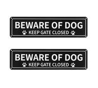 Giwnhvx Confezione da 2 cartelli con scritta "Beware of Dog", 30,5 x 7,6 cm, in alluminio .040, riflettente, non sbiadisce, resistente ai raggi UV