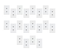 Giwnhvx Confezione da 20 piastre da parete Ethernet a 2 porte, Cat6 femmina a femmina RJ45, accoppiatore in linea, presa a muro, bianco
