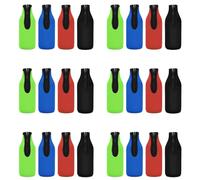 Giwnhvx Confezione da 24 manicotti isolanti per bottiglie di birra, mantengono le bevande fredde, giacche per bottiglie con cerniera, maniche refrigeranti per bottiglie di birra, copertura in neoprene
