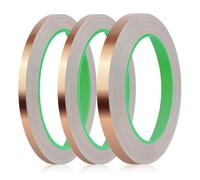 Giwnhvx Confezione da 3 nastri in lamina di rame, nastro biadesivo conduttivo in rame per schermatura, messa a terra (1/4", 1/4", 1/2") x 20 m