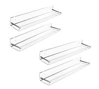 Giwnhvx Confezione da 4 mensole galleggianti in acrilico, 15 L x 3,25 pollici W, mensola da parete per bagno, librerie, esposizione per ufficio