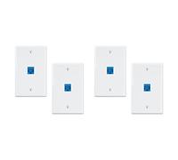 Giwnhvx Confezione da 4 piastre da parete Ethernet a 1 porta, RJ45 Cat6 femmina a femmina, accoppiatore in linea, 1 porta