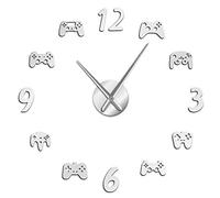 Giwnhvx Controller di Videogiochi Fai Da Te Grande Orologio Da Parete DeCor Moderno Design Cuciture Orologio Da Parete Gigante Ragazzi E-Sport Orologio Da Parete