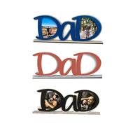 Giwnhvx Cornici per Foto per La Festa del papà Cornice per Foto A Forma di Lettera di papà per La Visualizzazione della Famiglia del Padre sul Tavolo, Regalo per La Festa del papà,B