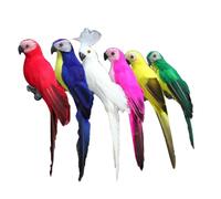 Giwnhvx Creativi Fatti A Mano Simulazione Pappagallo Animale Puntelli da Giardino Decorazione Ornamenti per Bambole in Miniatura con Piume