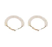 Giwnhvx Cristallo Rotondo Coreano Grande goccia Orecchini per le Donne Moda Femminile Vintage Strass o Donne Dangle Orecchino Bianco