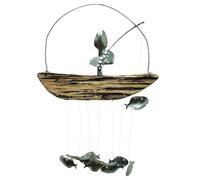 Giwnhvx Cucchiaio di Pescatore Artigianale Scultura di Pesce Campanello a Cucchiaio Sculture di Pesce Campanello a Decorazione Esterna Giardino Casa,C