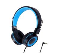 Giwnhvx Cuffie per bambini cuffie cablate colorate per tablet per laptop per imparare cuffie di classe online facili da installare facili da usare, nero+blu
