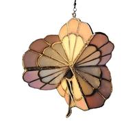 Giwnhvx Dancing Lady Stained Glass Spinner Decorazione da Appendere all'Esterno Decorazioni da Giardino Girandola Decorativa A da Esterno D
