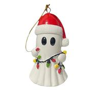 Giwnhvx Decorazione 'albero di Natale con rosso e ciondolo fantasma, piccola statua fantasma, giocattolo da collezione, decorazione del centrotavola di Natale