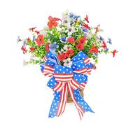 Giwnhvx Decorazione di cesto di fiori del giorno patriottico per porta d'ingresso, giorno 'indipendenza, 4 luglio per interni ed esterni, rosso blu, installazione facile