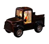 Giwnhvx Decorazione natalizia retrò a forma di camion di Babbo Natale, luce notturna di Natale, decorazione per finestre, colore rosso vino