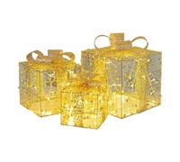 Giwnhvx Decorazione Natalizia Scatola Regalo Set da Tre Pezzi Ornamenti In Pila Scatola Regalo In Forniture Natalizie Luminose Disposizione Della Scena A