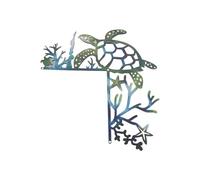 Giwnhvx Decorazione Telaio Porta con Tartaruga Marina, Contorno Bifacciale Tartaruga Marina, Decorazione Artistica della Parete del Telaio Porta con Tartaruga Marina in Metallo Oceanico