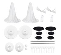 Giwnhvx Decorazioni di Halloween per esterni, fai da te, 2 pezzi, fantasmi in panno illuminato, con 20 luci a LED