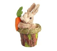 Giwnhvx Decorazioni pasquali coniglietto decorazioni primaverili per la casa carino Cattail vaso di fiori decorazione casa desktop decorazione facile da installare facile da usare