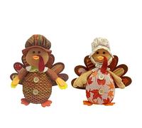 Giwnhvx Decorazioni per il Ringraziamento Decorazione di GNOME d'autunno: 2 pezzi Ornamenti in Peluche di Tacchino fatti a mano con foglie di acero di girasole durevoli e facili da usare