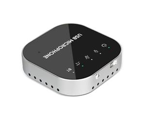 Giwnhvx Desktop USB Conference Speakerphone BT Microfono a condensatore omnidirezionale a 360 ° Microfono per computer con altoparlante