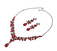 Giwnhvx di gioielli da sposa con collana e orecchini a goccia d'acqua in , accessori da sposa alla moda, con strass, Ca567-B