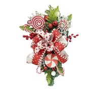 Giwnhvx di Natale floreale con di caramelle e bacche rosse, di di Natale sospesa, porta a goccia artificiale, facile da installare e utilizzare