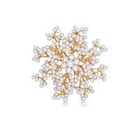 Giwnhvx di Neve Perla Spilla Colore di Neve Spilla Moda Squisita Perla Spilla per Le Donne
