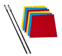 Giwnhvx di pulizia per flauto + 6 panni di pulizia per flauto kit di pulizia per flauto a in legno nero, rosso, giallo e blu