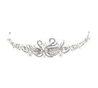 Giwnhvx Diademi e corone in lega d' dei capelli per le donne acconciature diadema cigno spose perline da sera accessori per capelli