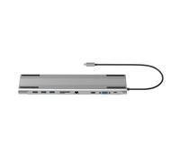 Giwnhvx Docking Station Hub USB 3.0 10 in 1 per Video VGA 4K di Tipo C Porta RJ45 Compatibile con Dock di Espansione per Lettore SD Durevole Facile da Installare Facile da Usare