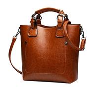 Giwnhvx Donne Casual a Mano in Pelle Borsa a Tracolla Vintage a Tracolla All'ingrosso Tote ()