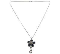 Giwnhvx Elegante Blu Fiore Goccia d'acqua Ciondolo Collana Lunga Donne Maglione Moda Regalo Fine