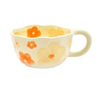 Giwnhvx Elegante tazza da caffè in ceramica floreale con decorazioni floreali, bicchieri primaverili da 250 ml per la decorazione della casa circa 14 x 6,4 cm, A