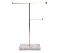Giwnhvx Espositore per Gioielli con Base In Marmo, Moda, Anelli, Collane, Orecchini, Espositore In Metallo, Durevole