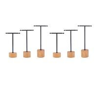 Giwnhvx Espositore per Orecchini con Barra A T da 6 Pezzi con Supporto per Gioielli con Base in Legno Organizzatore di Gioielli da Appendere per Oggetti di Scena Fotografici A