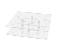 Giwnhvx Espositore per torte in acrilico, supporto per lecca-lecca quadrato trasparente a 16 fori per matrimoni, feste prenatali, compleanni, trasparente