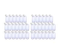 Giwnhvx Etichette identificative in plastica per portachiavi, 60 pezzi, colore: bianco
