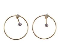 Giwnhvx Exaggerated Grande Hollow Perla Cubica Zirconia A Forma Di Orecchini Per Le Donne Signore Cerchio Punk Orecchini Regalo