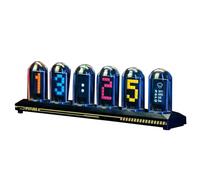 Giwnhvx Fai da te LED Nixie Tube Orologio RGB IPS Colore Display Orologio Digitale Brilla WiFi Orologi Analogici per Esports Decor Ufficio