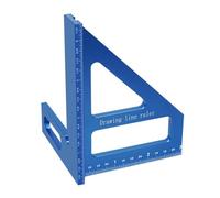 Giwnhvx Falegname Quadrato Alluminio Mitra Triangolo Righello Foro di Precisione Scriber Lavorazione Del Legno Goniometro Quadrato 45/90 Gradi Facile da Usare Blu