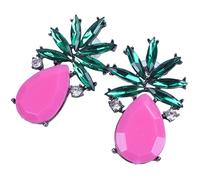 Giwnhvx Fancy Ananas - Orecchini da donna, per matrimonio, alla moda, multicolore, 1 rosa, rosso + verde