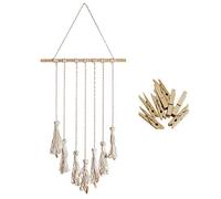 Giwnhvx Fatto a Mano Tessuto Appeso Foto Display Macramé Appeso Da Parete Organizzatore Arazzo DeCor con, con 20 Pinze per Legno