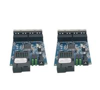 Giwnhvx Fibra Ethernet Switch Media Converter Fibra Media Fibra Ottica Porta in Fibra 1F4E 1G4E PCBA 10/100/1000M Blu Fibra Ottica Convertitore Media in Fibra PC+Metallo 1Set