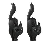 Giwnhvx Figure di Halloween, Libreria, Decorazione da Scrivania, Statua Fantasma, Gatto in Resina, Atmosfera horror di Halloween, Decorazione Nero