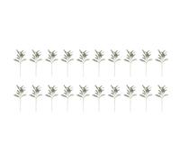 Giwnhvx Finto agnello orecchio steli 20 pezzi verde artificiale floccato solido finto orecchio foglie per la casa matrimonio fai da te artigianato