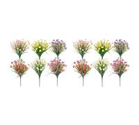 Giwnhvx Fiori Artificiali per Esterni, 12 Lotti di Piante Artificiali All'Aperto, Fiori Falsi Piante Resistente ai raggi UV, Esterno