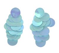 Giwnhvx Foglio di Plastica Glitter Cerco la Nappa Lungo Pendente Orecchini a Forma di Pesce Glitter Orecchini Blu