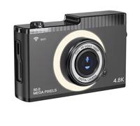 Giwnhvx Fotocamera Digitale 4K FHD 50MP Macchina Fotografica Autofocus Schermo IPS 2,4 Pollici Fotocamera Compatta WiFi con Luce Di Appoggio per Studenti Nero