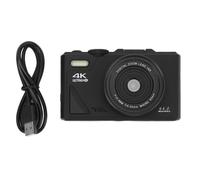 Giwnhvx Fotocamera Digitale Retrò 64 MP, Stabilizzazione, Funzione di Pausa Video, Schermo IPS da 3 pollici, Fotocamera Digitale per Vlogging, Nero